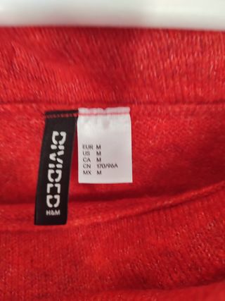 Jersey H&M Rojo Cuello vuelto