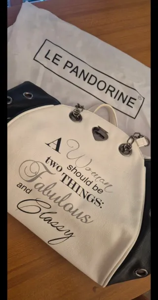 Borsa Le Pandorine bianca e nera