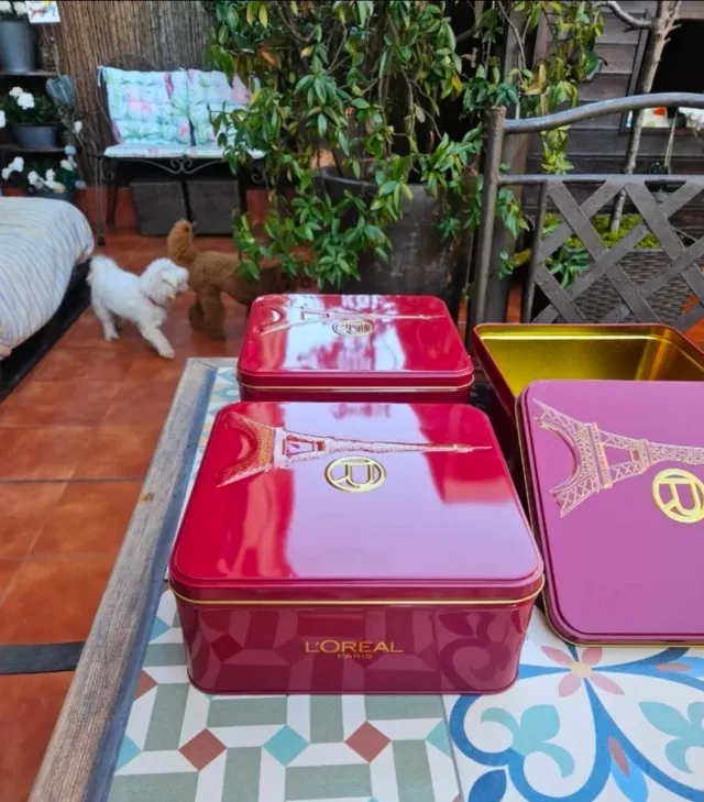 Lote 3 Cajas Metálicas Decoradas