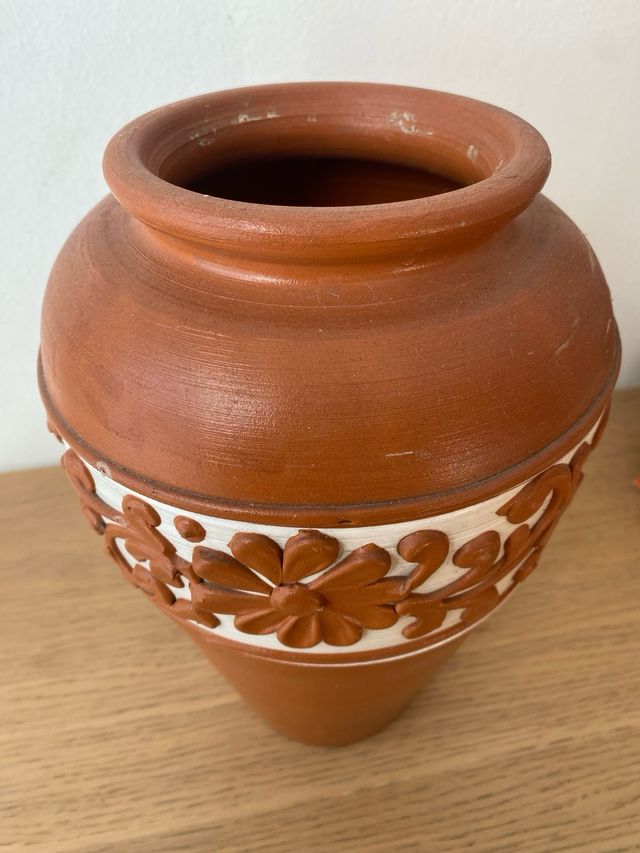 Vaso Ceramica Terracotta Floreale