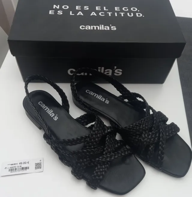 Sandalias Camila's Negras Piel