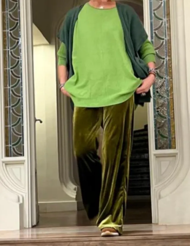 Pantalón Terciopelo Oliva Talla M