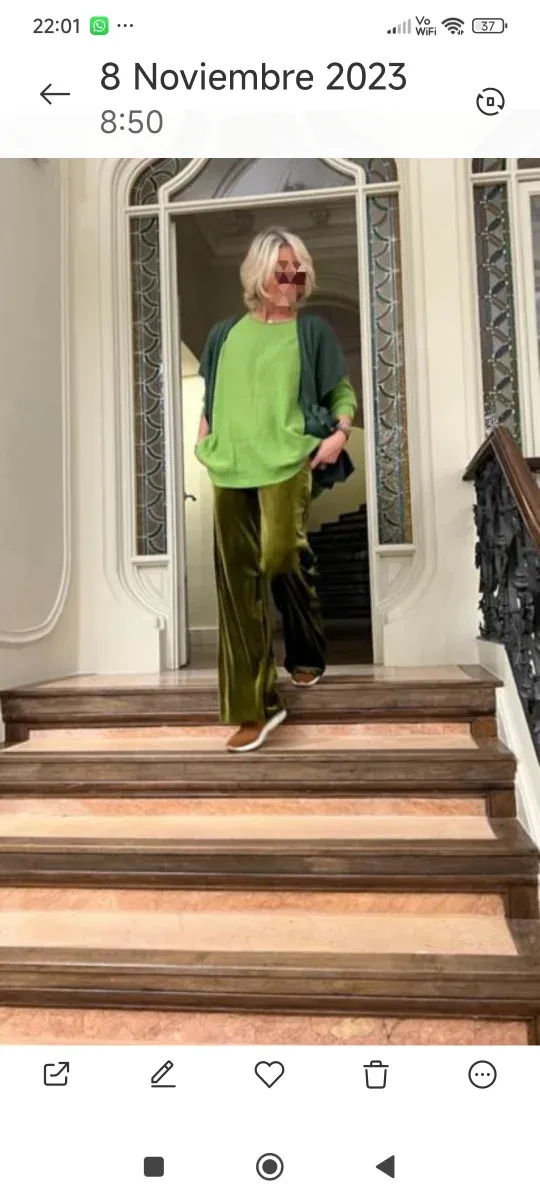 Pantalón Terciopelo Oliva Talla M