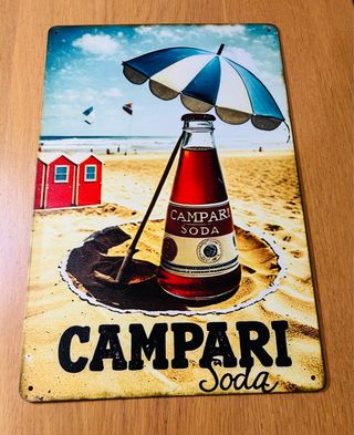 Insegna Metallica Vintage Campari Soda 30x20 cm