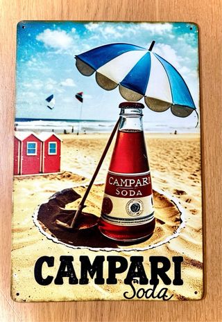 Insegna Metallica Vintage Campari Soda 30x20 cm