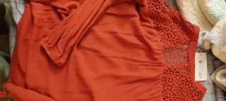 Blusa mujer calado color granate