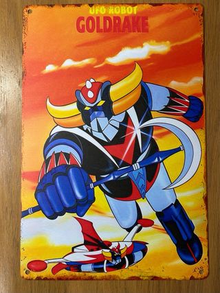 Insegna Metallica Goldrake Ufo Robot 30x20