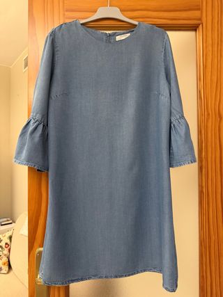 Vestido Zara Denim Manga Campana