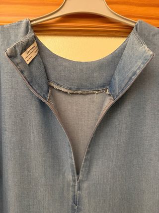 Vestido Zara Denim Manga Campana