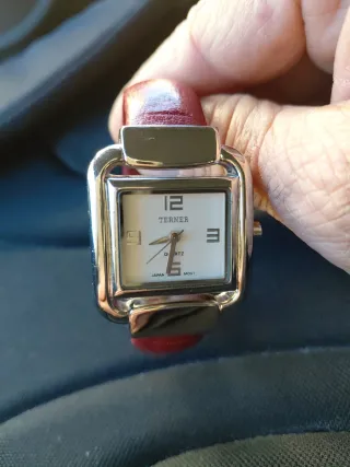Orologio TERNER donna acciaio e pelle rossa