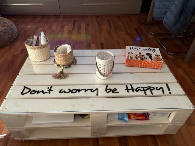 Mesa centro palets Blanca Hecha a Mano.