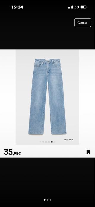 Pantalón vaquero ancho recto azul