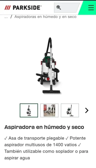 Aspirador Parkside Seco/Húmedo