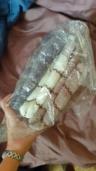 Set asciugamani bidet cotone beige/grigio