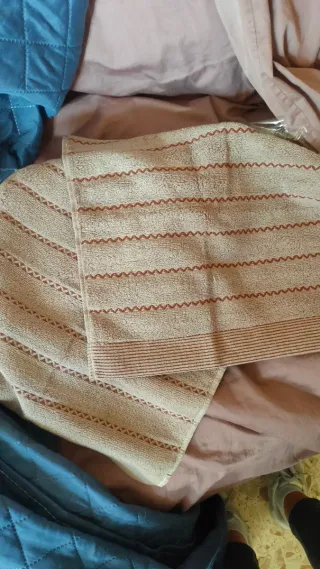 Set asciugamani bidet cotone beige/grigio