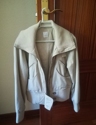 Cazadora aviador beige talla M