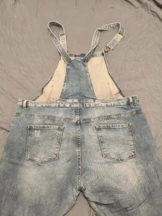 Peto vaquero largo mujer azul