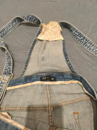 Peto vaquero largo mujer azul