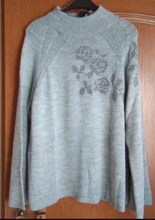 Jersey cuello alto gris talla S