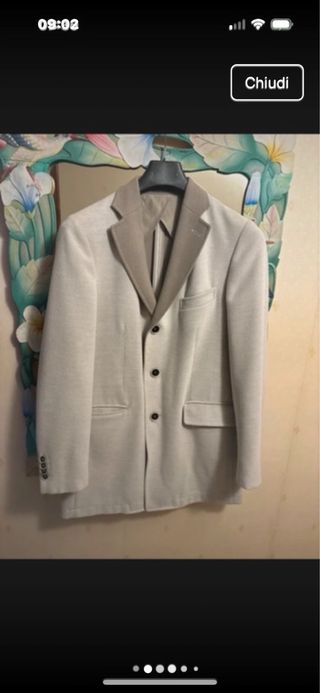 Cappotto corto uomo beige