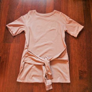 Vestido Bershka Sudadera Rosa Nude S Atada Nuevo