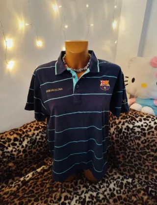 FC Barcelona Polo Talla L Azul Rayas