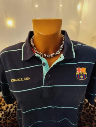 FC Barcelona Polo Talla L Azul Rayas