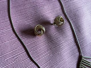 Conjunto Dorado Pendientes Collar Vintage