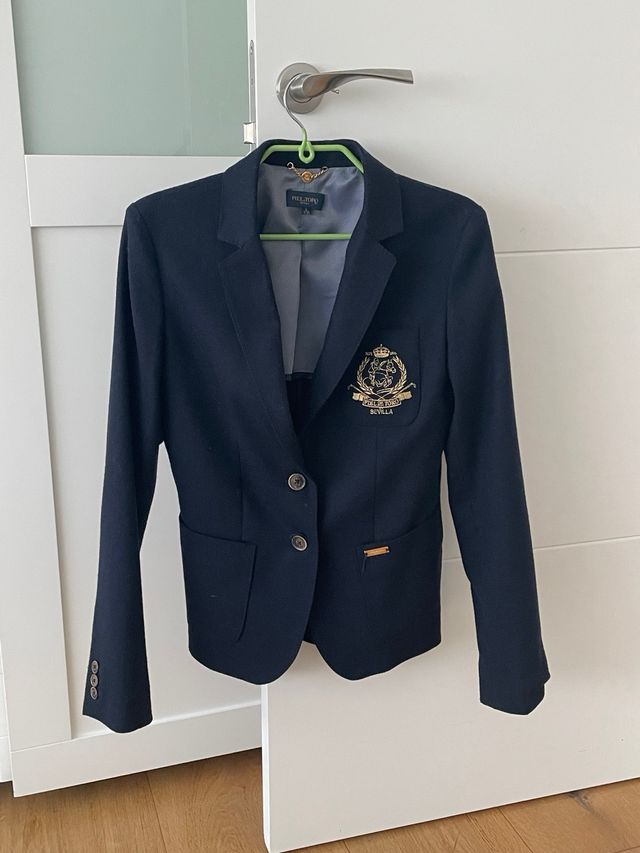 Americana lana entallada azul