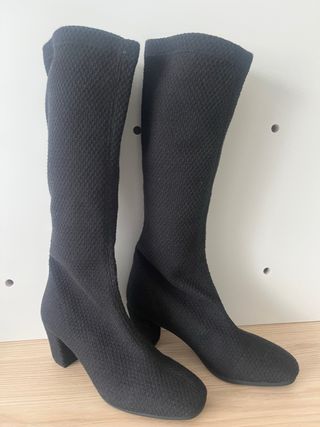 Botas altas negras de tejido