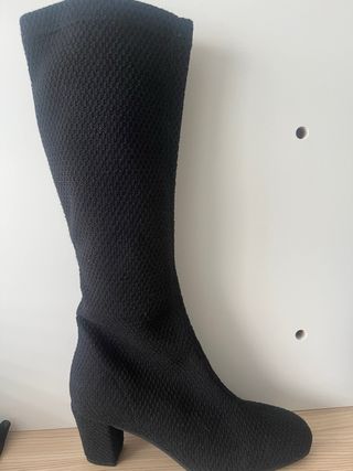 Botas altas negras de tejido