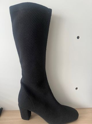 Botas altas negras de tejido