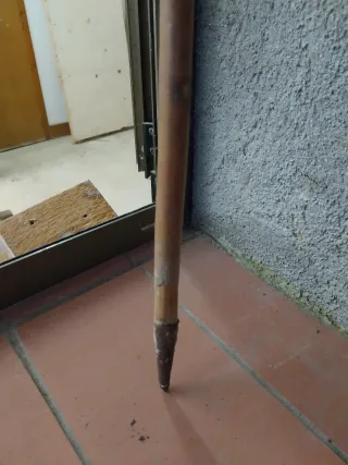 Bastón de madera curvo