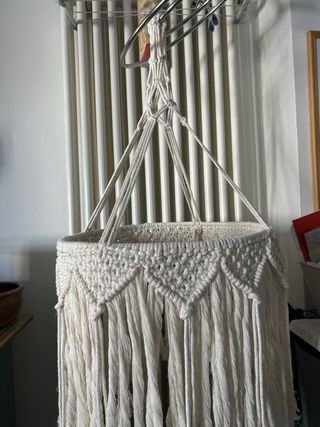 Lampadario macramè cotone beige