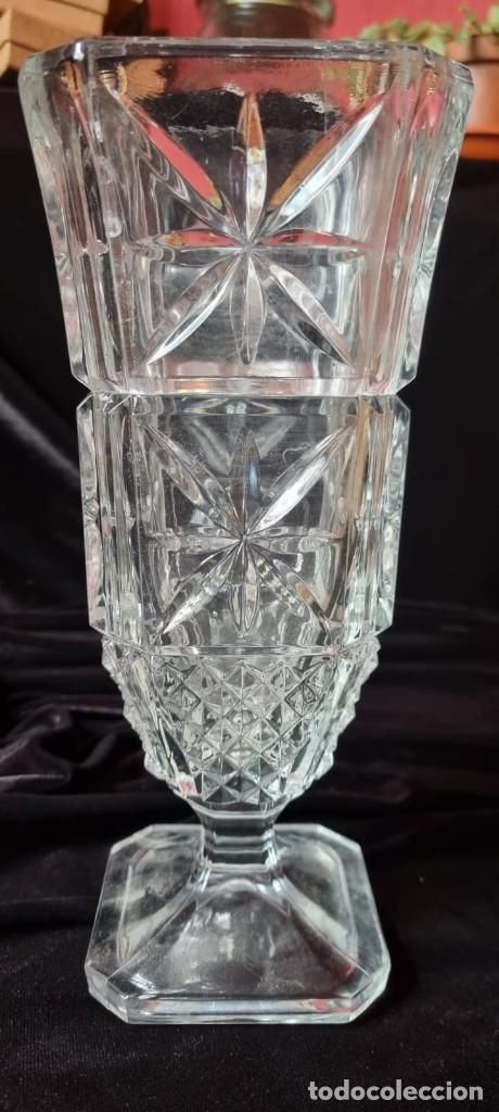 Jarrón cristal tallado mano Italia