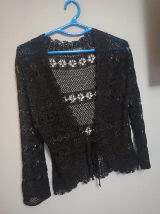Chaqueta Crochet Negra Talla 42.