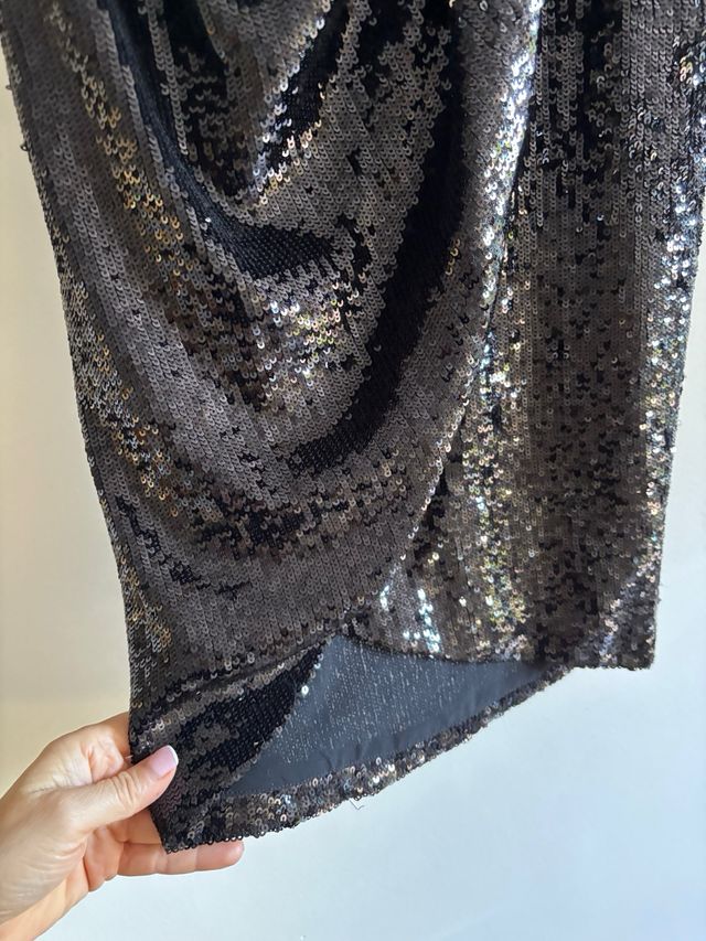 Falda Zara Lentejuelas Negra