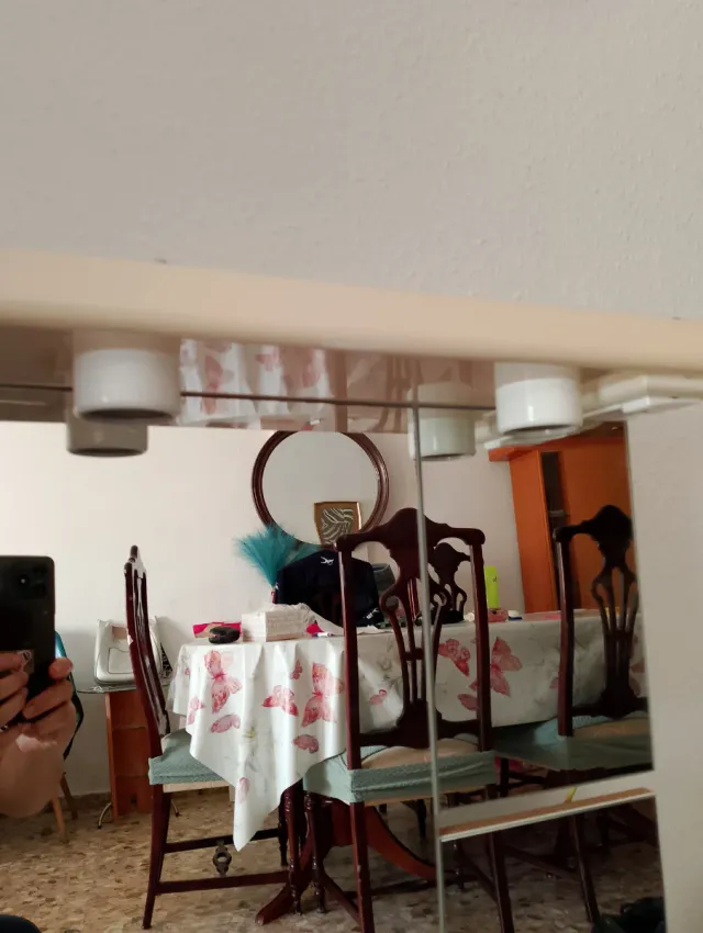 ESPEJO GRANDE COLGANTE madera y metal