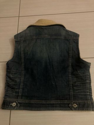 Gilet in denim con teddy internamente
