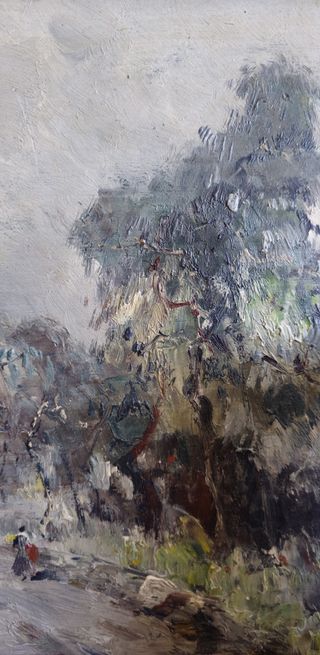 Dipinto olio su legno, firma Francesco Di marino