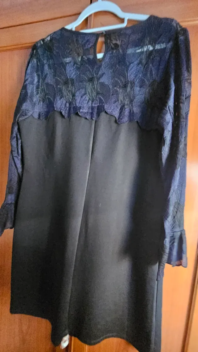 Vestido señora negro y azul