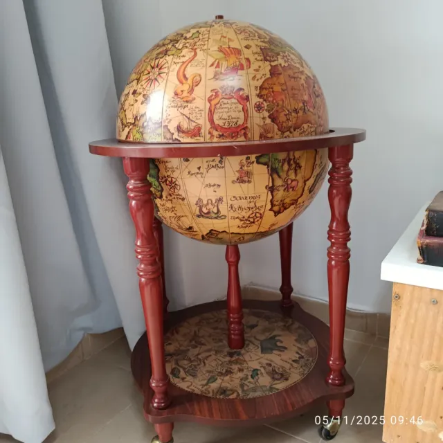 Mueble Bar Antiguo Globo Terráqueo