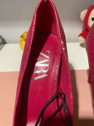 Tacones Zara Piel Rosa 37 nuevos con etiqueta
