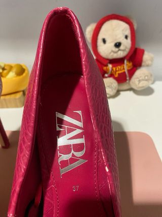 Tacones Zara Piel Rosa 37 nuevos con etiqueta