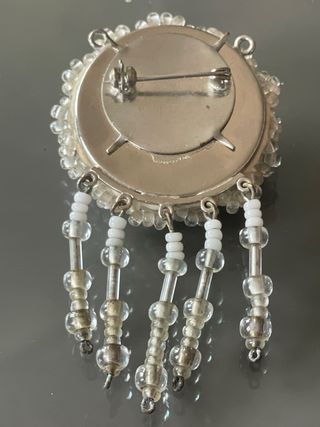 Spilla artigianale vintage perline