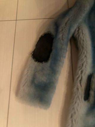 Pelliccia sintetica donna blu/grigia