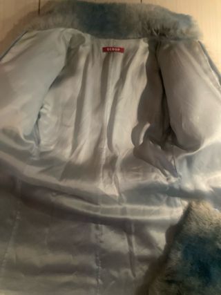 Pelliccia sintetica donna blu/grigia