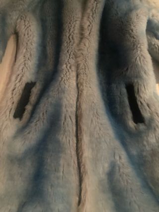 Pelliccia sintetica donna blu/grigia