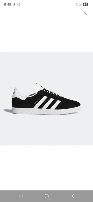 Adidas Gazelle Talla 43 Negro Blanco