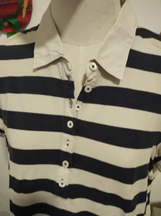 Polo Gant donna righe blu/bianco